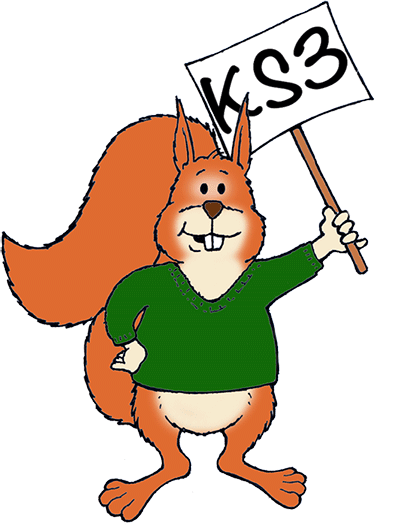 Picture of a young ED the Squirrel depicting a Key Stage 3 visitor to Dorset on a school trip