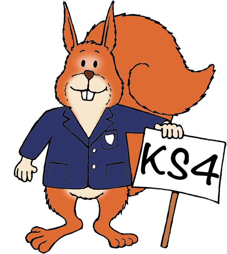 Picture of a teenage ED the Squirrel depicting a Key Stage 4 visitor to Dorset on a school trip