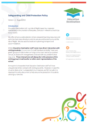 Education Destination Child Protection Policy